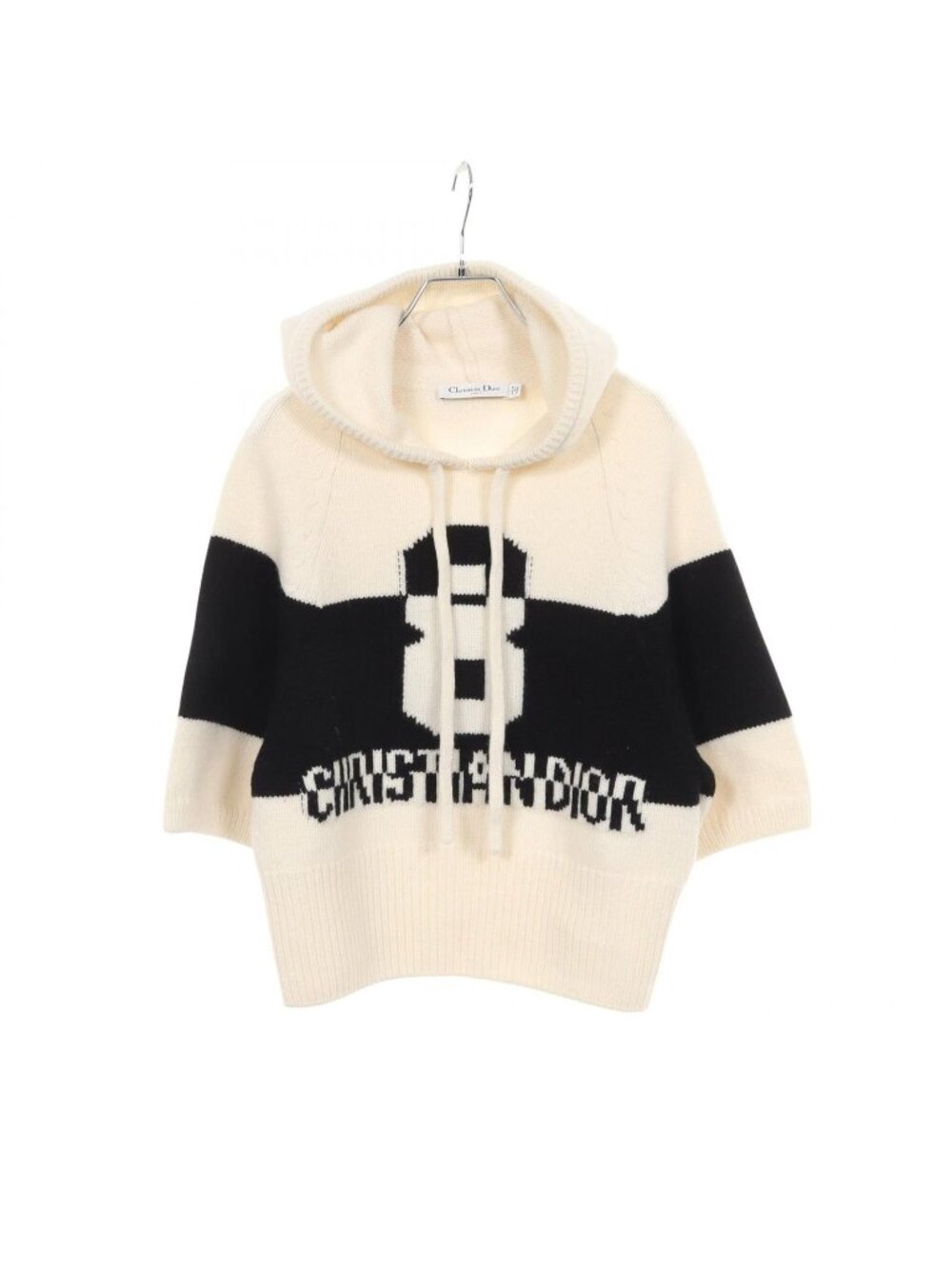Dior Knit Hooded Short Sleeve Wool Cashmere Sweater